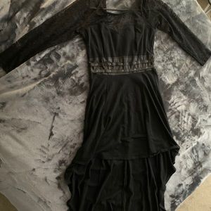 Black Hi-Low Gothic Style Dress